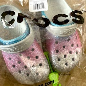 Glitter crocs BRAND NEW size 10 for kids.